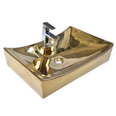 Low Price Handmade Gold Plated Hotel Vanity Sink