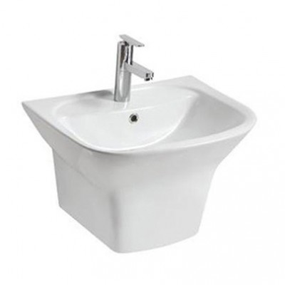 Factory wholesale white bathroom sink half pedestal wash basin