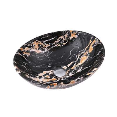 Bathroom Ceramic Black Marble Stone Style Wash Basin Sink