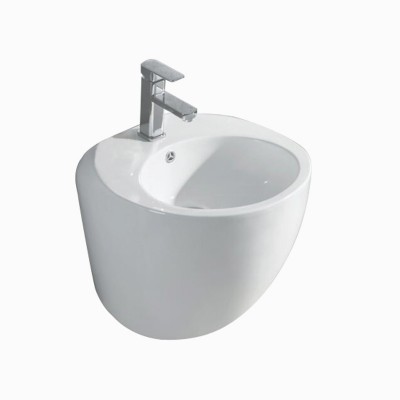 Wholesale Bathroom Oval Deep Sink Ceramic Wall Mounted Wash Basin