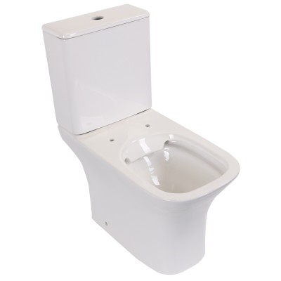 New Model Flushing Rimless Two Piece Toilet Bowl Ceramic Water Closet