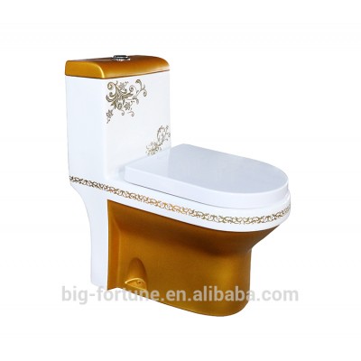 The middle east one piece ceramic wc flower gold toilet piss for sale