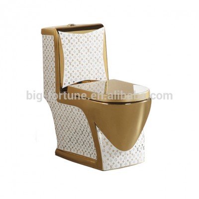 Chinese ceramic bathroom washdown golden toilet