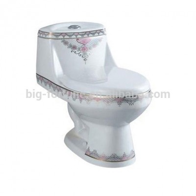 Chaozhou factory one-piece S trap sizes red toilet bowl