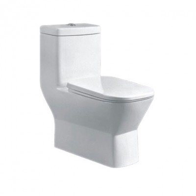 Square Water Closet Easy Wash Toilet Ceramic One Piece Ceramic Toilet